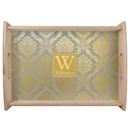 Bandeja Impressão Dourado Elegante e Cinza personalizado