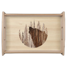 Lobo-guindaste na madeira texturizada