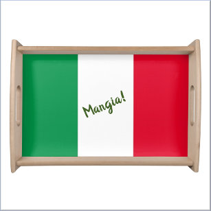 Bandeja Mangia - Sinalizador italiano, branco e verde