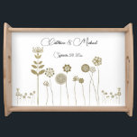Bandeja Minimalismo Floral Suave e Dourado do Elegante Ete<br><div class="desc">Apresentando uma elegante e eterno coleção de casamento com uma sofisticada mistura de ricos castanhos e sotaques florais de ouro mole. Essa design capta uma estética refinada, inspirada na natureza, com folhas e galhos delicados em tons de ouro mudados, acrescentando um toque de luxo. O fundo marrom quente e profundo...</div>