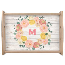 Monograma de madeira envelhecida Rosa e Eucalipto