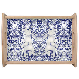Bandeja Padrão de coelho azul páscoa Delft Dedham