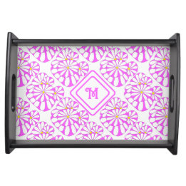 Bandeja Padrão Floral Moderno Monograma a Rosa |