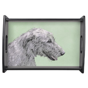 Bandeja Pintura em Wolfhound Irlandês - Arte em Cachorro O