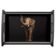 Bandeja preta 4 Luxe, Elefante Poderoso
