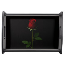 Bandeja preta 4 Luxe, Rosa Vermelha de Veludo