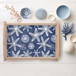 Bandeja Starfish Shell Blue White