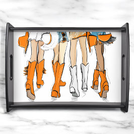 Bandeja Tennessee Damas Cowboy Boots Orange Fashion
