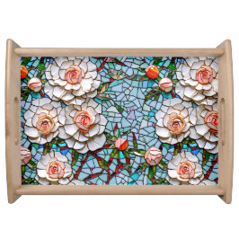 Bandeja Um Padrão Bonito Faux Mosaico Floral