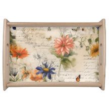 Vintage Loveletter Flowers Antigas Borboletas