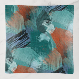 Bandejas Arte De Pancadas De Cor Azul Mint Verde Laranja Br