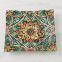 Bandeja de Serviço Mandala Floral Boho