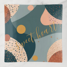 Bandeja Trinket de Nome Personalizado de Boho