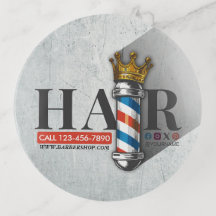 Barber Hair Shop King Crown Barber Pole Hair Salon