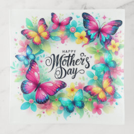 Bandejas Borboletas e flores dias de as mães