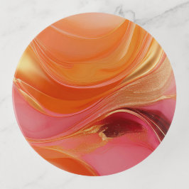 Bandejas Cor-de-rosa laranja moderno e Abstrato Dourado-lux
