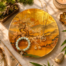 Deslumbrante Amanhecer Dourado Inspirado na Ásia