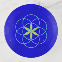 Flor Moderno da Vida em Azul