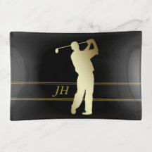 Jogador de golfe Dourado da silhueta personalizado