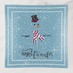 Bandejas Magic and Wonder Christmas Snowman Blue ID440<br><div class="desc">Linda bandeja de guardas para o Natal com um boneco de neve estilizado em branco sobre um fundo azul de cadete espalhado com flocos de neve e estrelas. A tipografia elegante de "Magic and Wonder" completa a design. Adicione seu nome para personalizar, se preferido. Procure ID440 para ver outros produtos...</div>