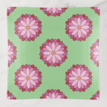 Medalhão Verde-Asiático Pastel Rosa Floral