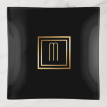 Monograma preto elegante simples
