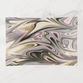 Bandejas Padrão de Arte das Ondas Rosa bonito Prateadas