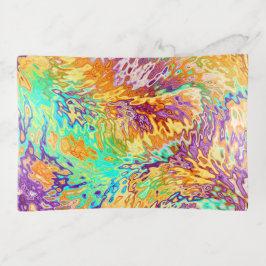Bandejas Padrão de Ondas Psicodélicas legal Coloridas