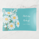 Bandejas Teal de Casamento de Disias Brancas Florais Elegan<br><div class="desc">A simplicidade de um buquê de margaridas brancas,  auxiliada pela letra da escrita branca,  cria um elegante,  mas minimalista,  design de casamento. O texto é totalmente editável.</div>