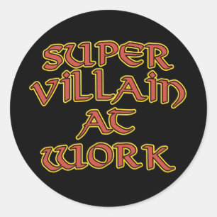 Bandido super em etiquetas do trabalho