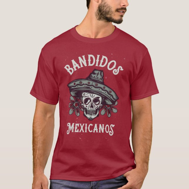 Bandidos Mexicanos Maroon T-Shirt (Frente)