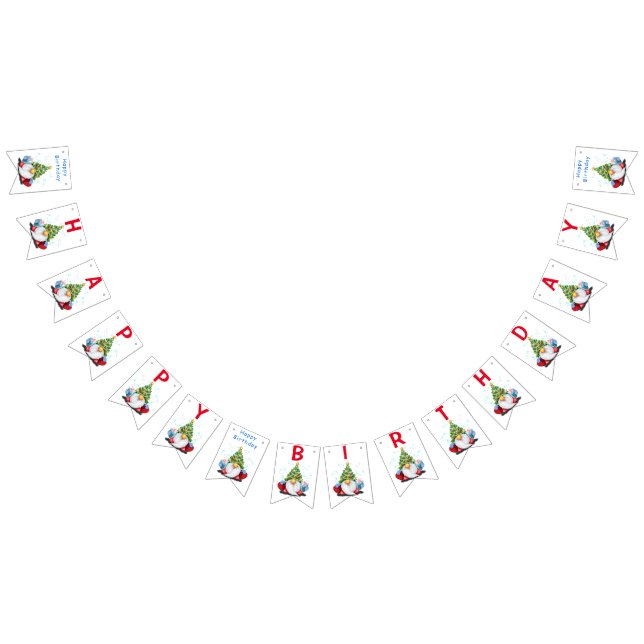 Bando de Aniversário Bandeiras dos Gnomos de Natal (Todos)