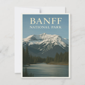 Banff National Park - Cartão postal Vintage Landsc