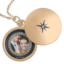 Colar de Casamento Azul e Dourado