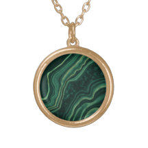 Colar Dourado Redondo Malachite