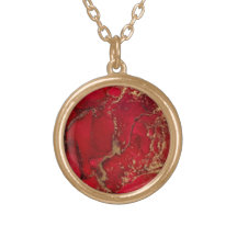Colar Vermelho e Dourado Marble para Mulheres