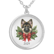 Cachorros Amantes Mantêm o Colar de Natal