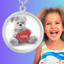 Colar de Amor com Urso cinza