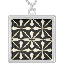 Colar Geométrico Preto Art Deco