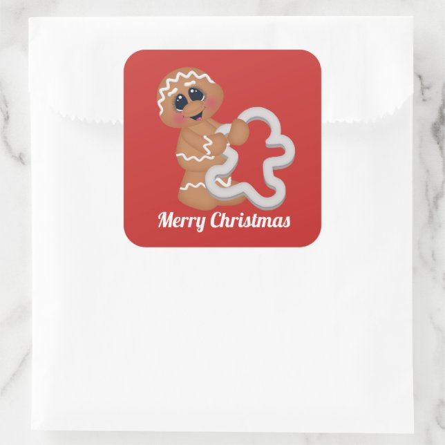 Banhando pão de Natal adiciona adesivo de mensagem (Bolsa)