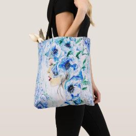 Banheira de Tote de Cabelo Azul