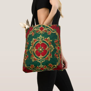 Banheira de Tote de Feriado Floral Vermelho Vermel