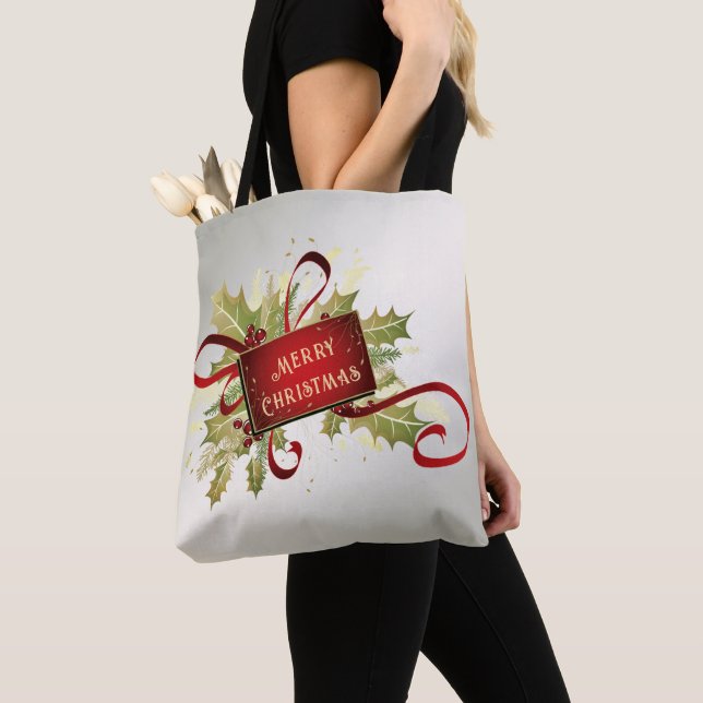 Banheira de Tote de Natal Vermelho Moderno (Close Up)