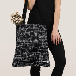Banheira de Tote de Padrão Branco e Preto Minimali