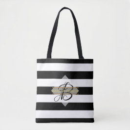 Banheira de Tote MONOGRAM, Glamorous Black White S