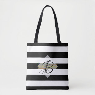 Banheira de Tote MONOGRAM, Glamorous Black White S