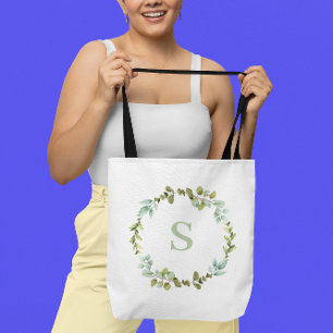Banheira de Tote Personalizada Monograma Verde