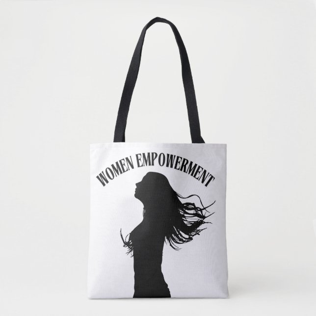 Banheira de Tote Silhouette Empoderada para Mulher (Frente)