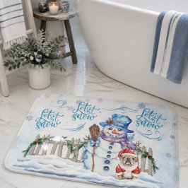 Banheiro Boneco de Neve | Deixe a Neve Cair Tapete de Banho