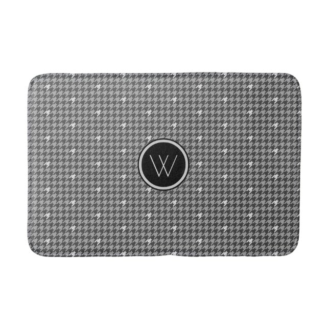Banheiro Cinza com tapete de sotaque Houndstooth (Frente)